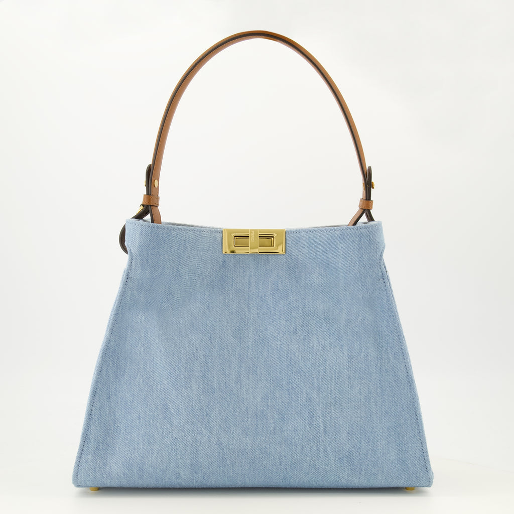 Sacs à main et épaule Fendi Way Medium Denim Blue Bag Fendi Bleu Femme