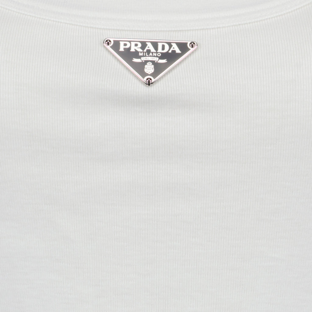 Tops Débardeur blanc à logo Prada Branco Femme