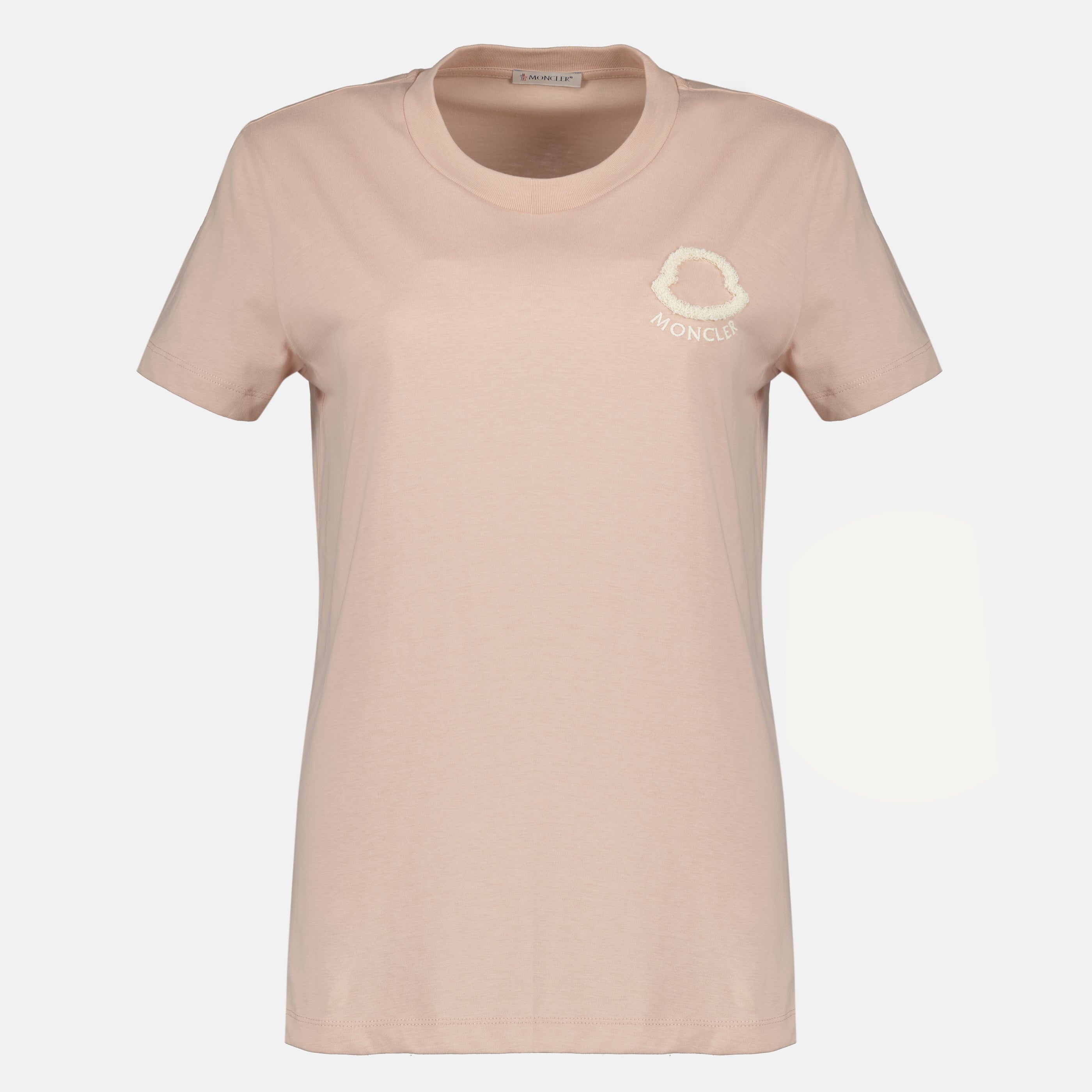 T-Shirt de Algodão com Logo Bordado em Rosa