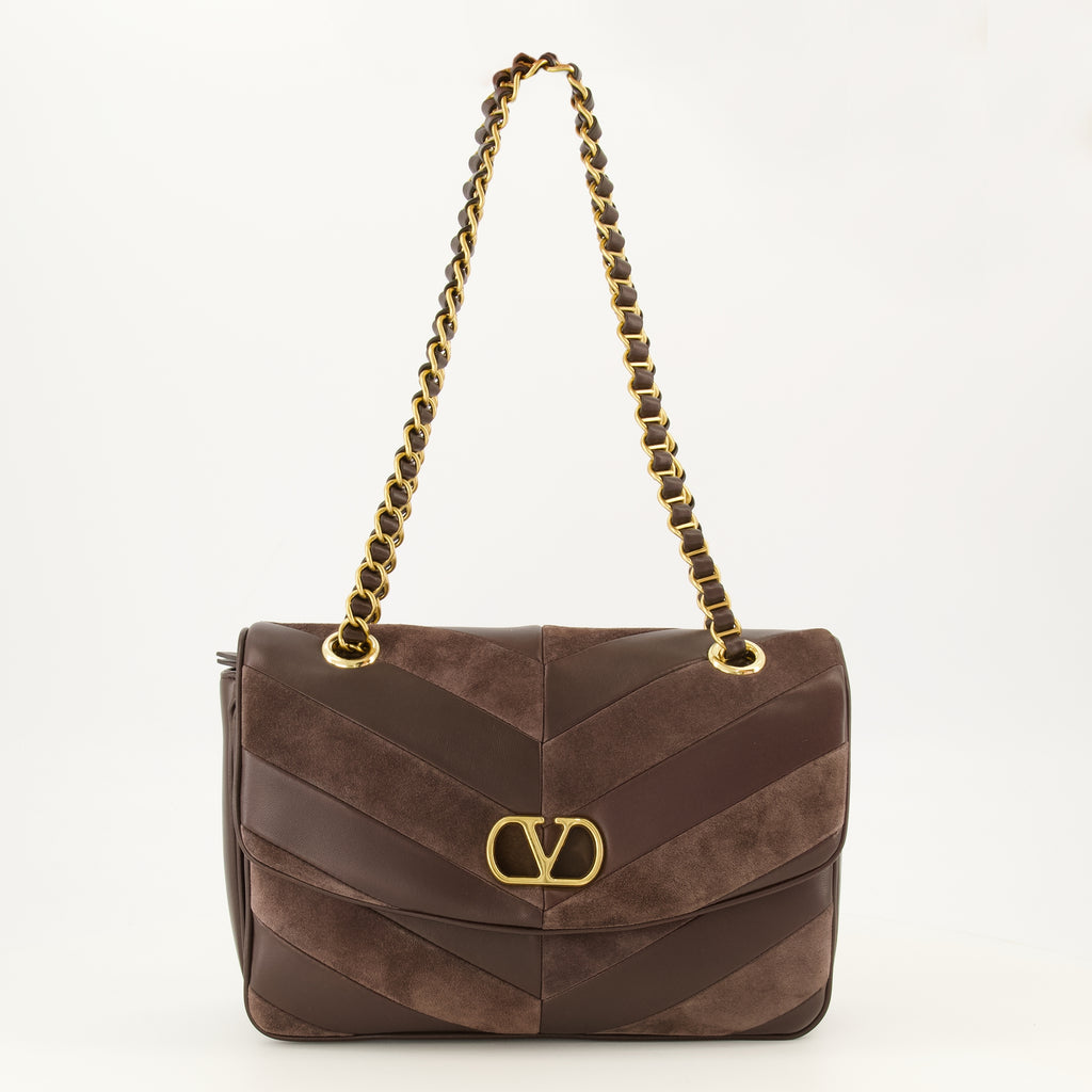 Sacs à main et épaule Djuna Mittelbraune Lederhandtasche Valentino Garavani Marron Femme