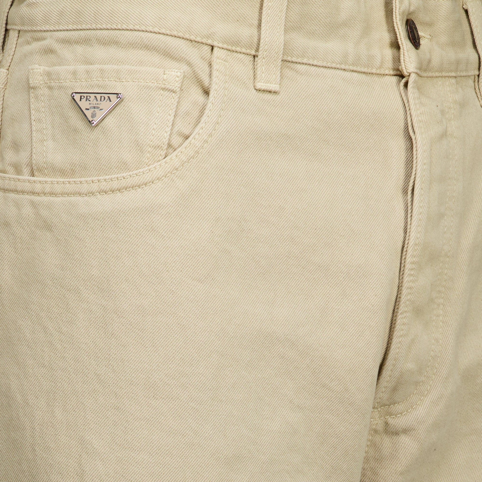 Pantalons Pantaloni in denim beige Prada Beige Homme