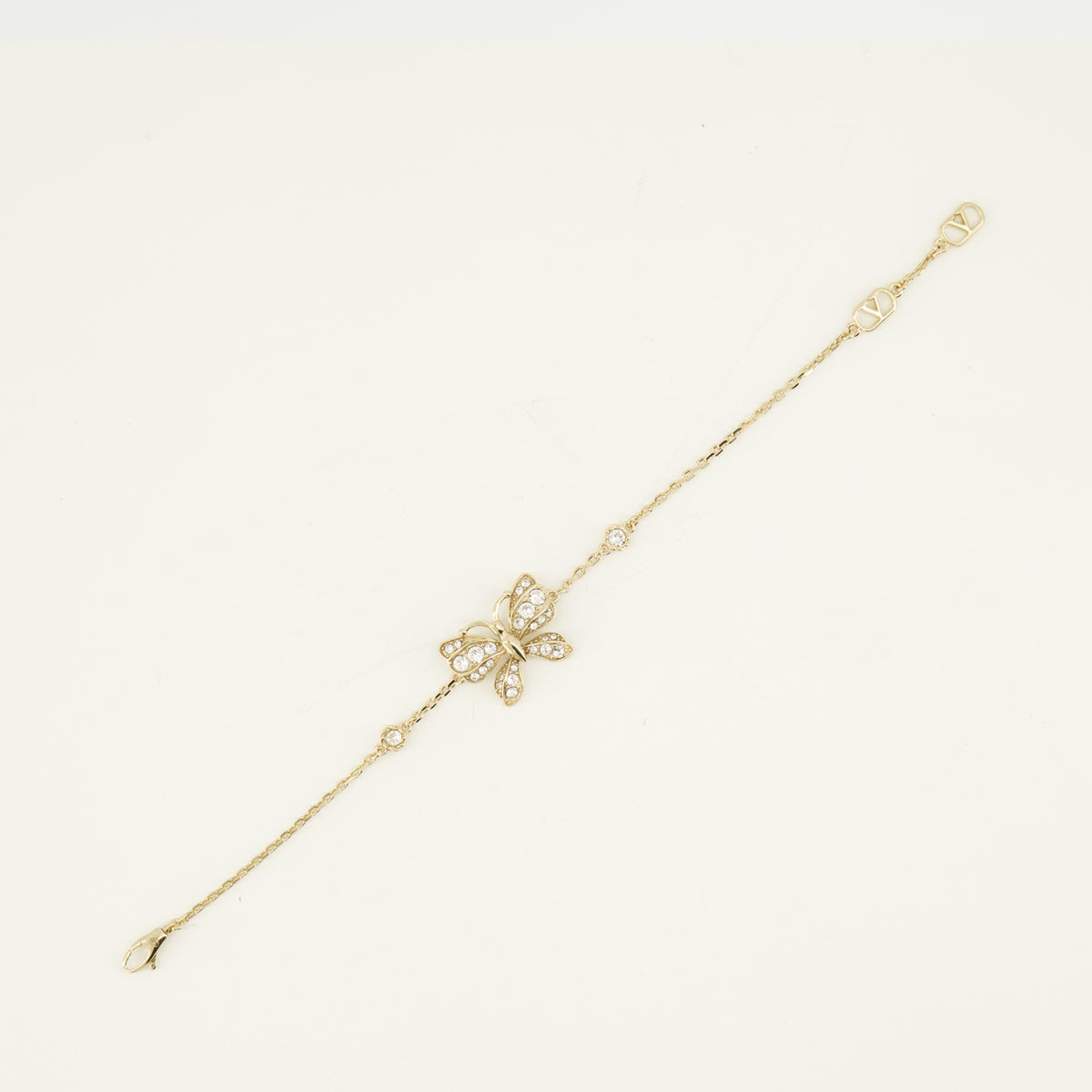 Bijoux Bracelet Flutterby en métal et cristaux Swarovski® Valentino Garavani Doré Femme