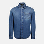 Camisas Camisa de Denim Versace Azul Homme