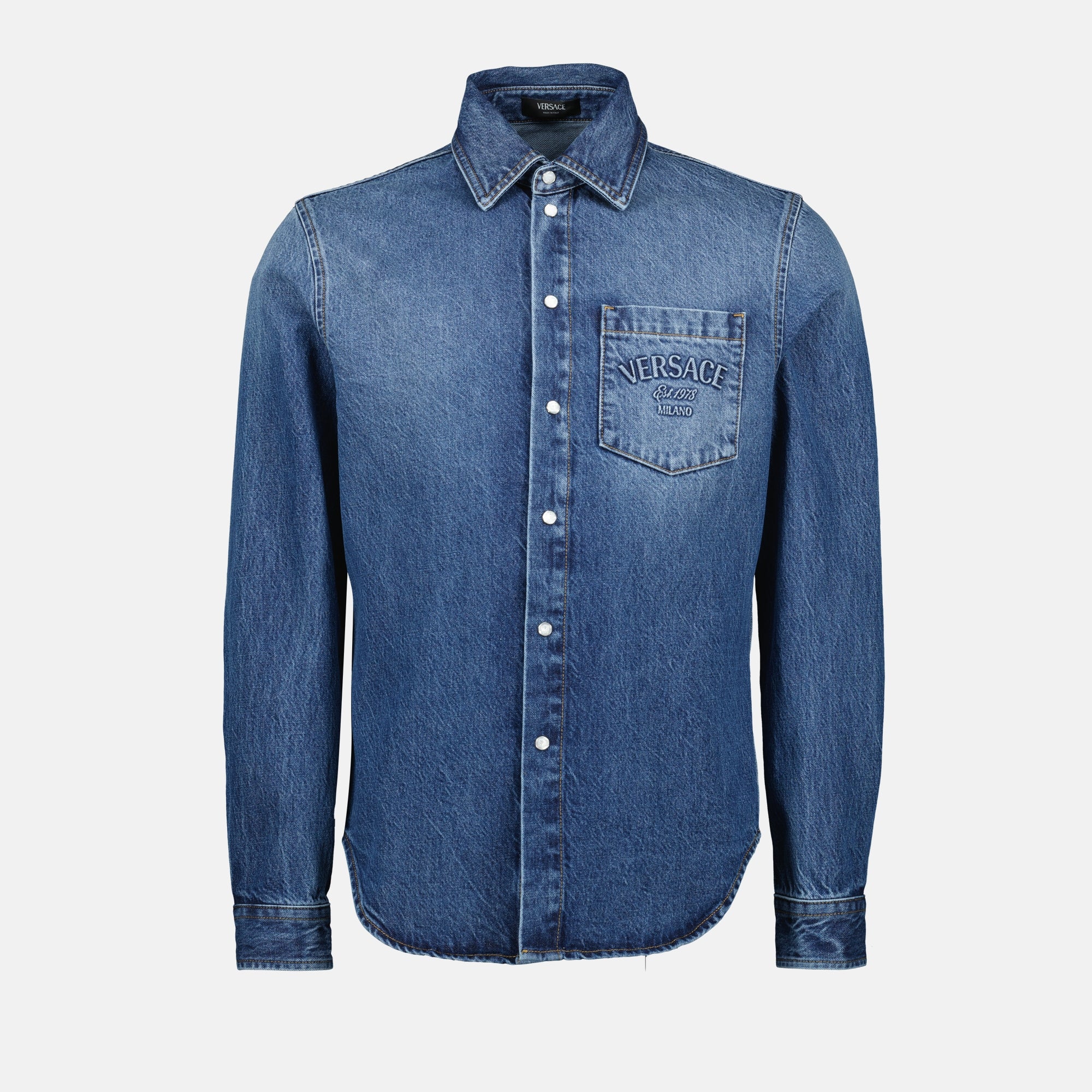 Camisas Camisa de Denim Versace Azul Homme