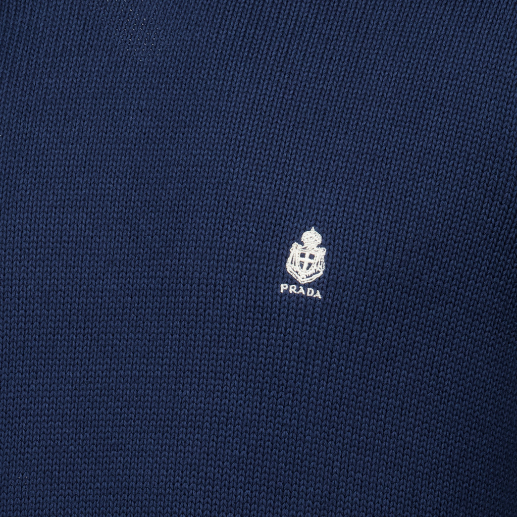 Maille Pull bleu marine en coton Prada Bleu foncé Homme