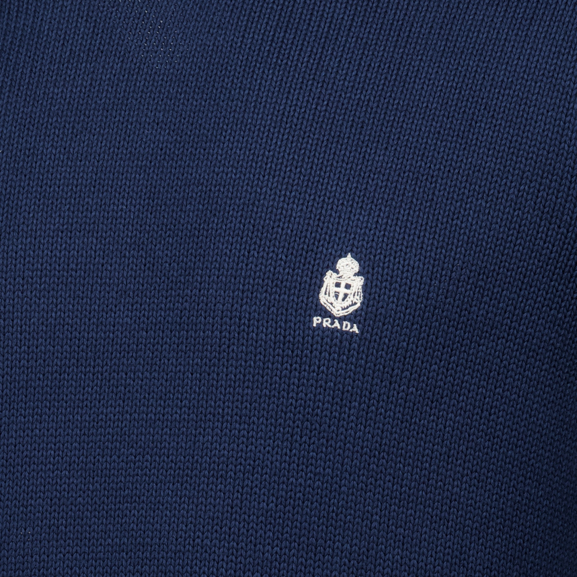 Maille Pull bleu marine en coton Prada Bleu foncé Homme