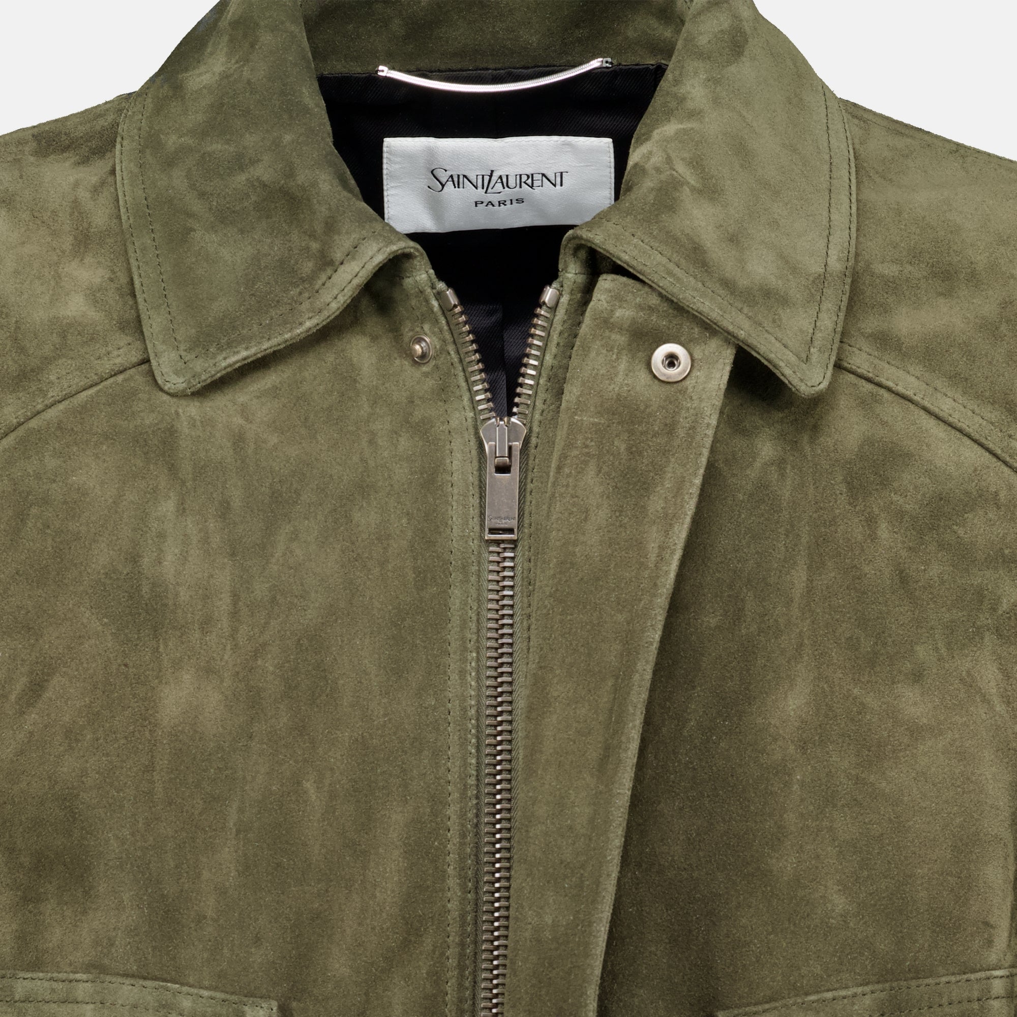 Vestes Kaki Leather Suede Bomber Saint Laurent Kaki Homme