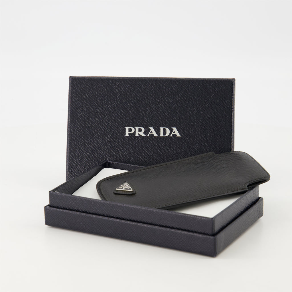 Lifestyle Étui en cuir Saffiano Prada Schwarz Unisex