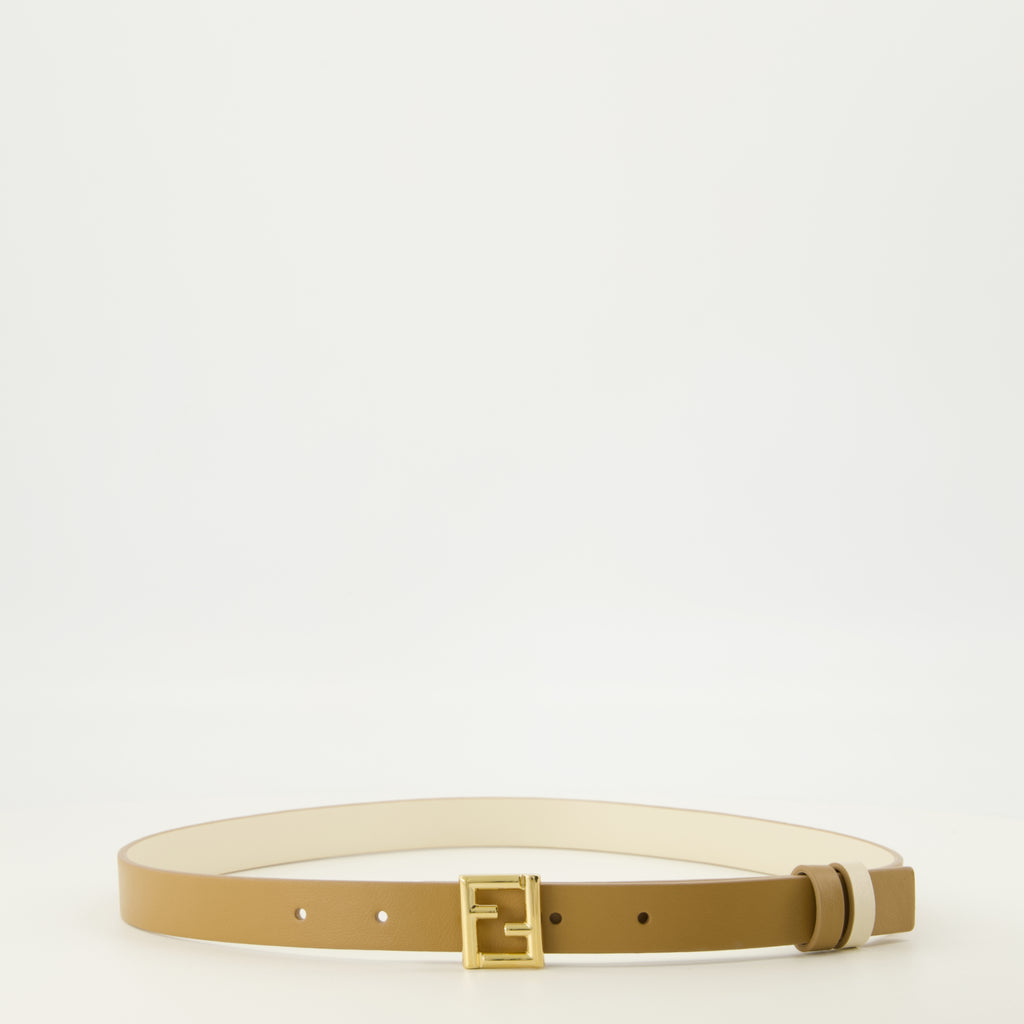 Ceintures Umkehrbarer FF Gürtel Fendi Marron Femme