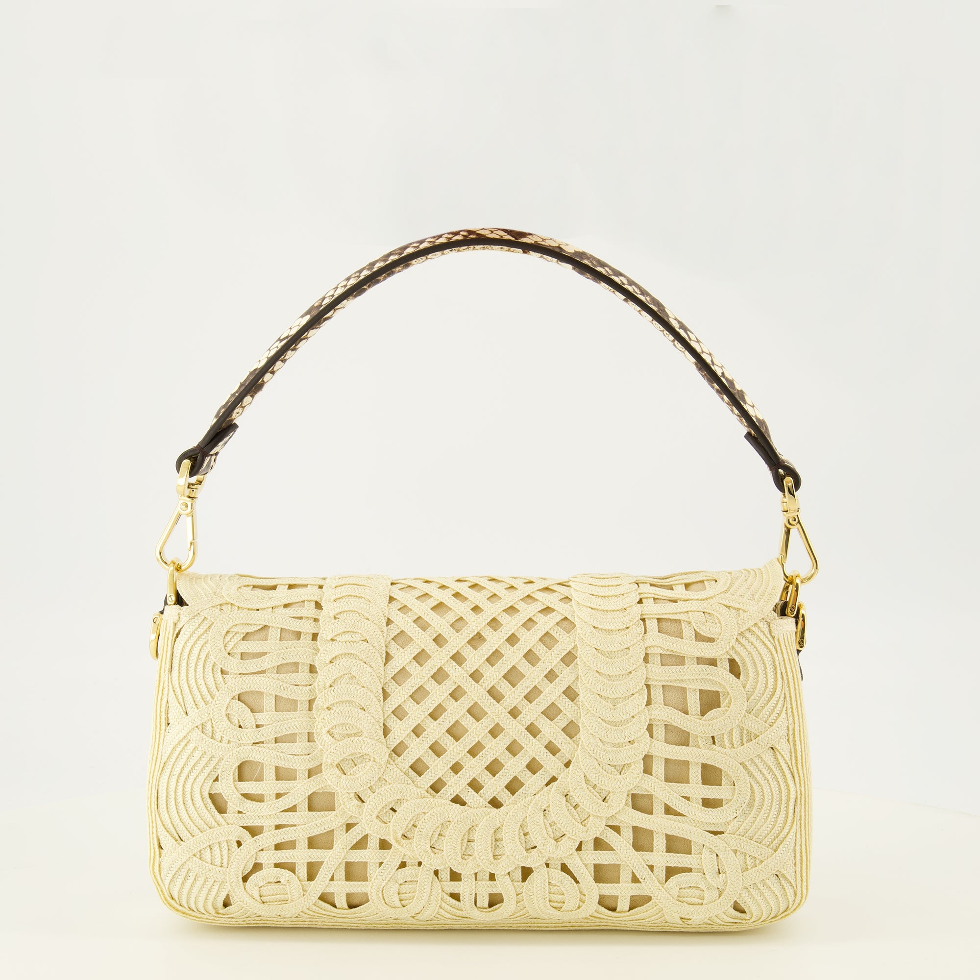 Sacs à main et épaule ドイリー ベージュ 刺繍 バゲット® バッグ Fendi Beige Femme