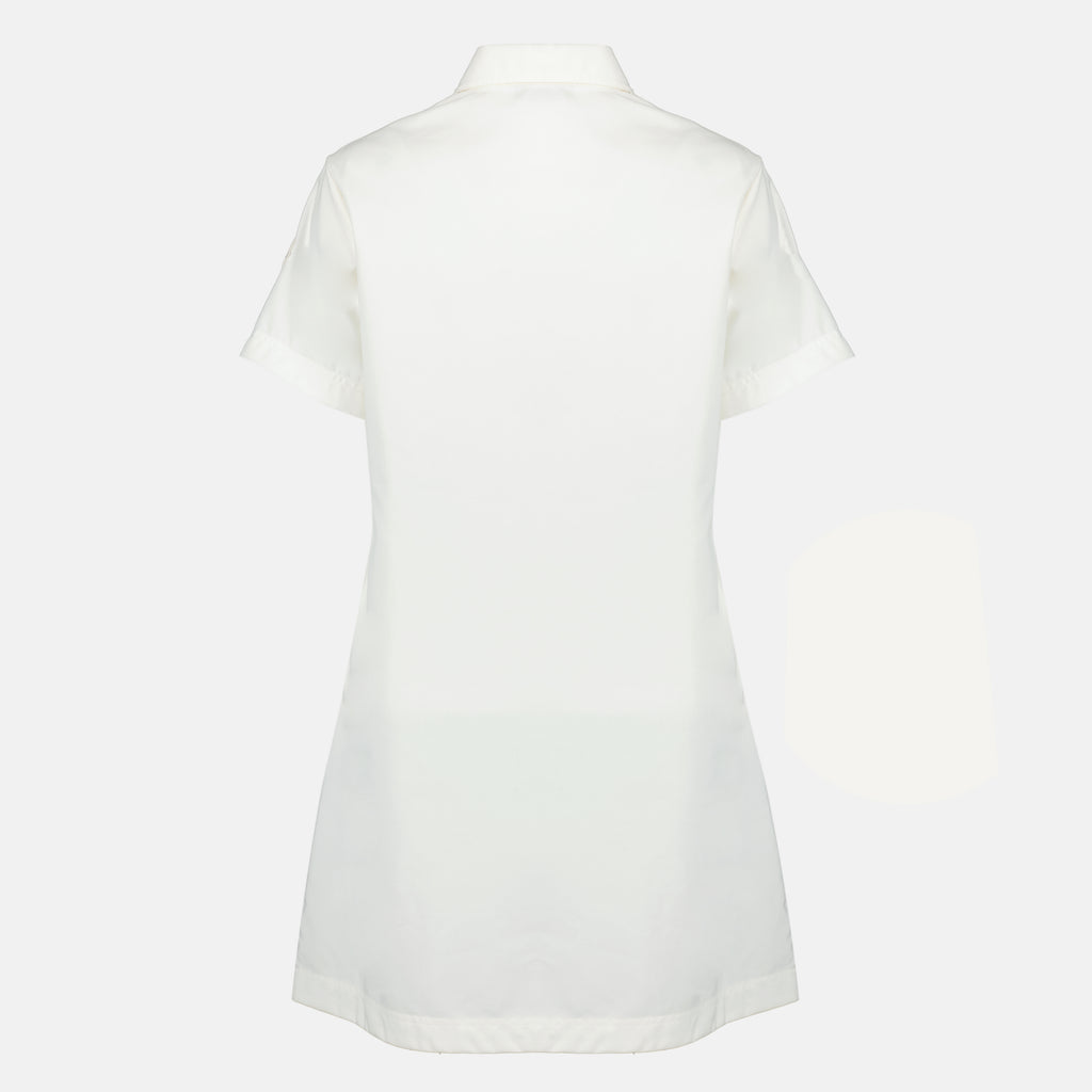 Robes Vestido Camisa Bordado de Algodón Blanco Moncler Blanc Femme