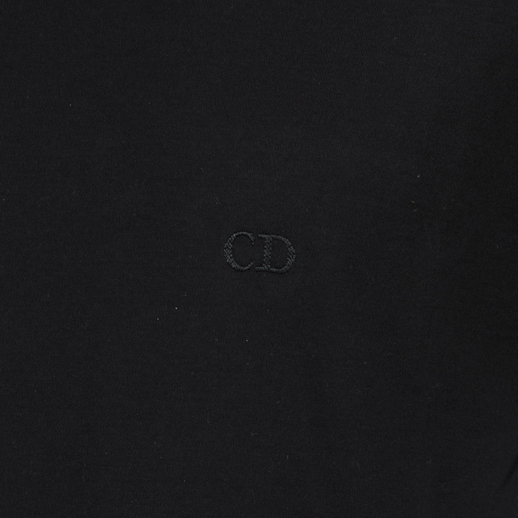 T-shirts T-shirt in cotone nero ricamata CD Dior Noir Homme