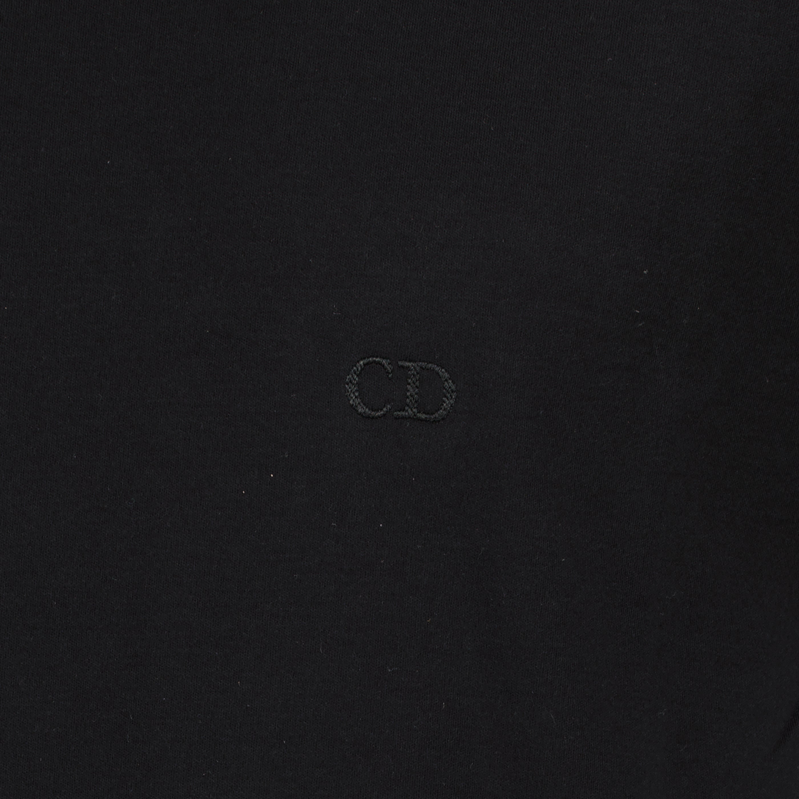 T-shirts T-shirt in cotone nero ricamata CD Dior Noir Homme