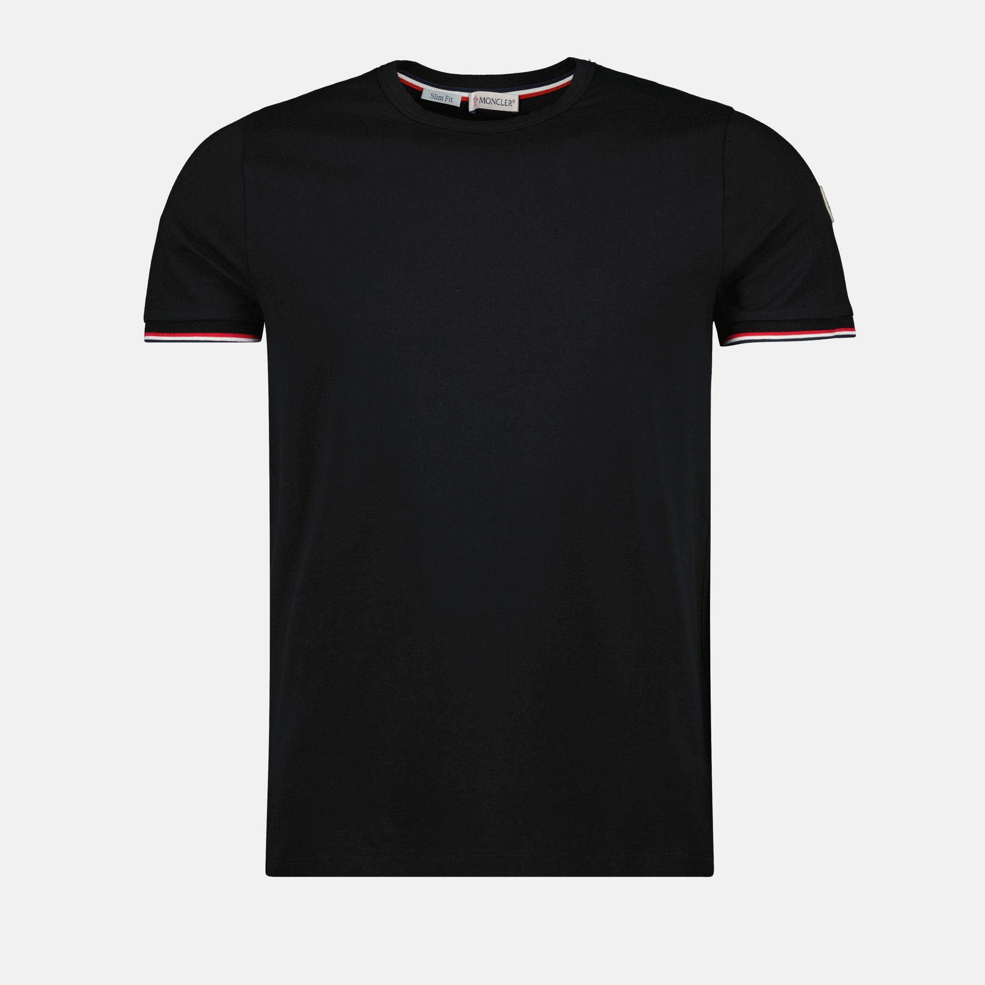 Camisetas T-shirt com Listra Tricolor Moncler Preto Homme
