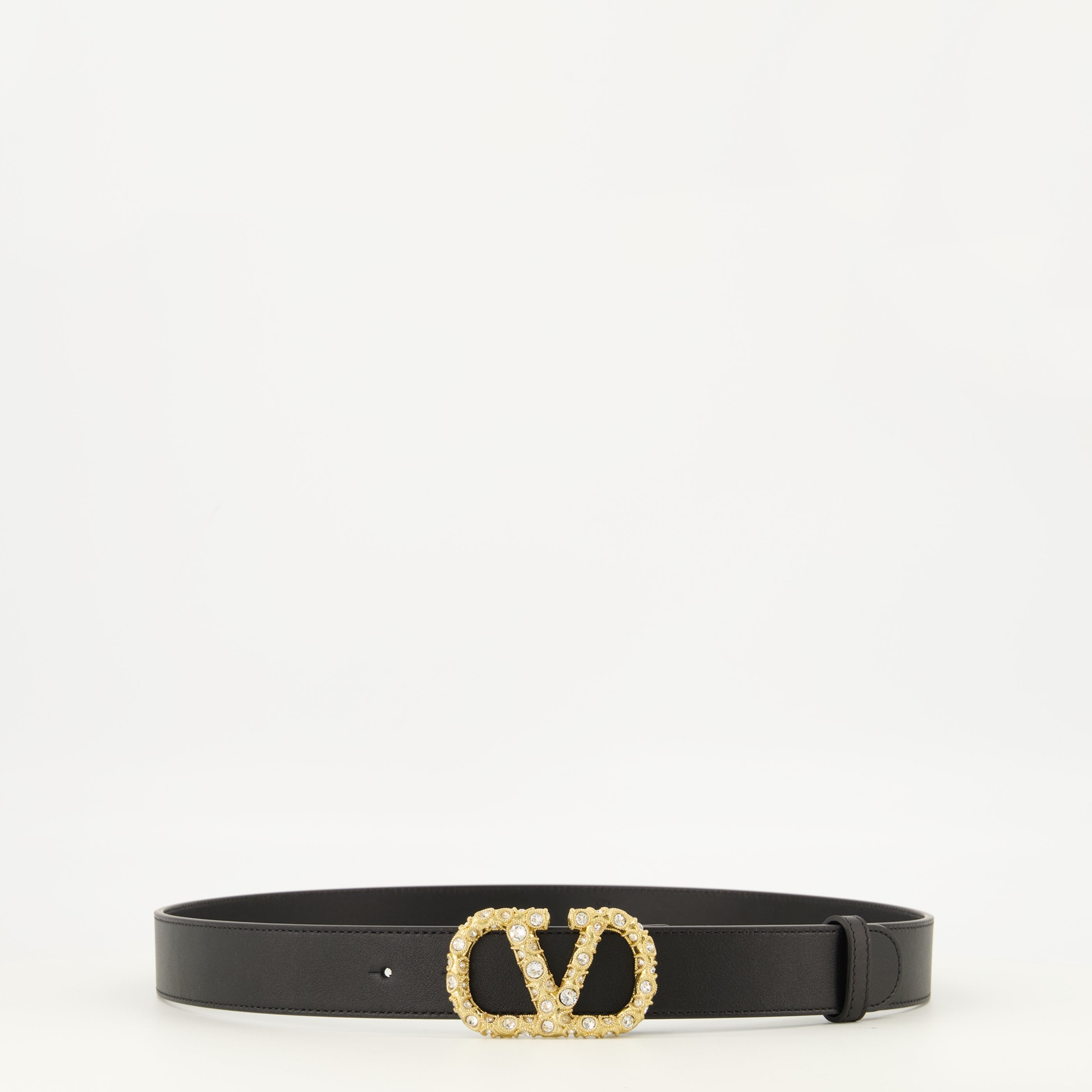 Ceintures Ceinture VLogo noir avec Cristaux Swarovski® Valentino Garavani Noir Femme