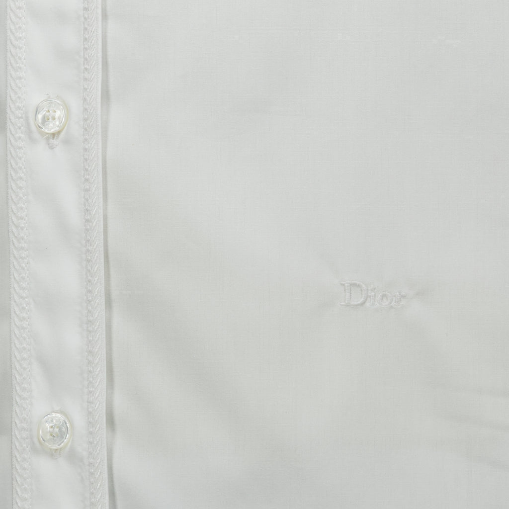 Chemises Camisa Branca com Bordado Moulures Dior Blanc Homme