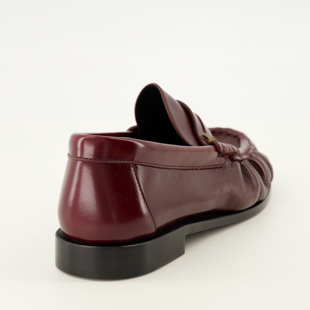 Mocassins Bordeaux Leder Loafer Mokassins Saint Laurent Bordeaux Femme
