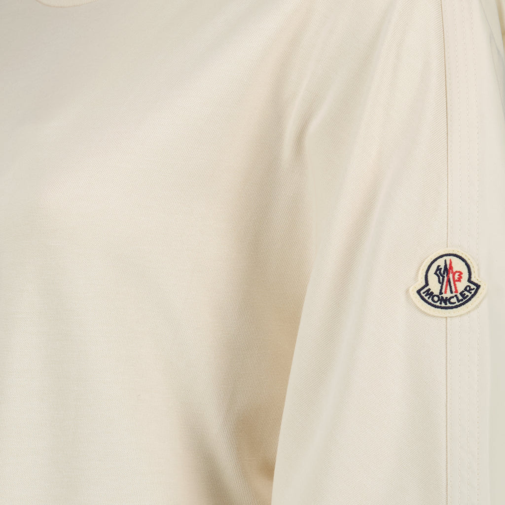 Robes Vestido Mini de Algodón Beige con Cinturón Moncler Beige Femme