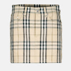 Jupes Jupe mini à carreaux Burberry Beige Femme