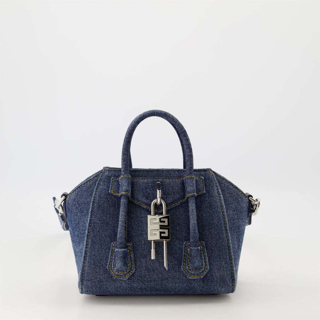 Borse a mano e a spalla Sac Antigona Toy en denim Givenchy Blu Femme