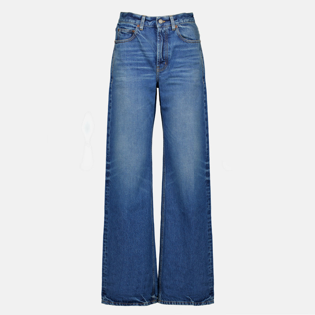 Pantalons Jean baggy 90s en denim bleu Saint Laurent Bleu Femme