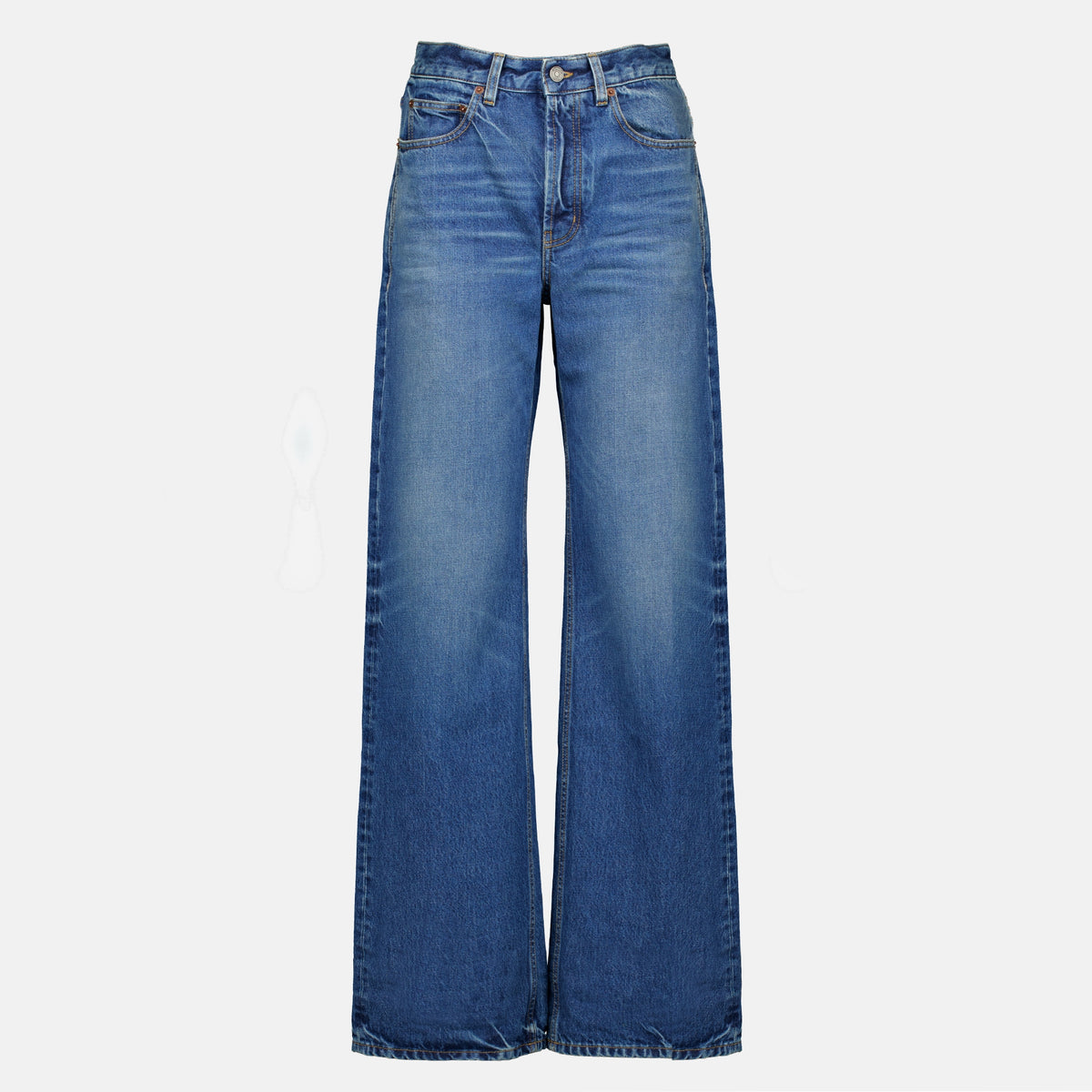 Pantalons Jean baggy 90s en denim bleu Saint Laurent Bleu Femme