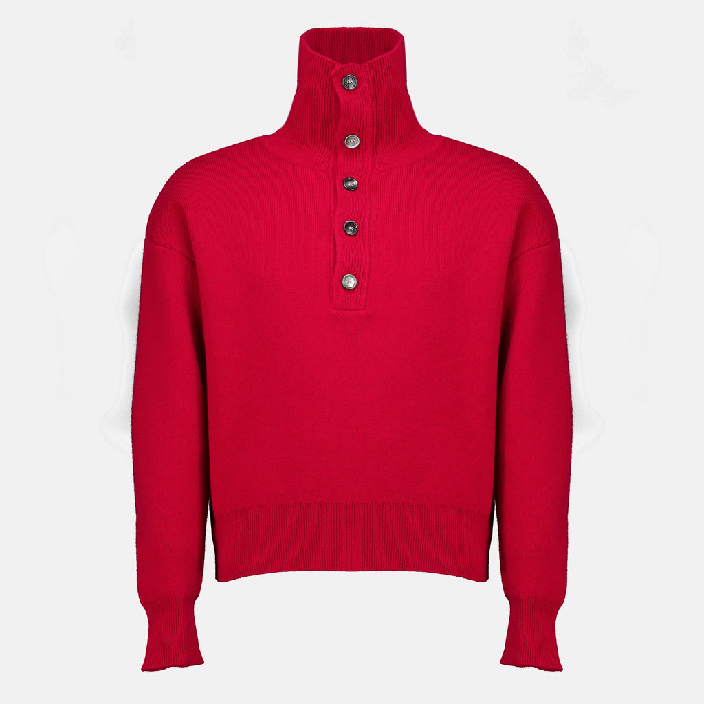Sweatshirts Red High Collar Sweater Ami PARIS Rouge Unisexe