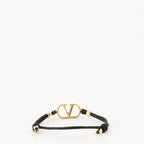 ブランドValentino Garavaniの女性用黒Vlogoブレスレットの画像 - 2026年春夏シーズン - 正面ビュー