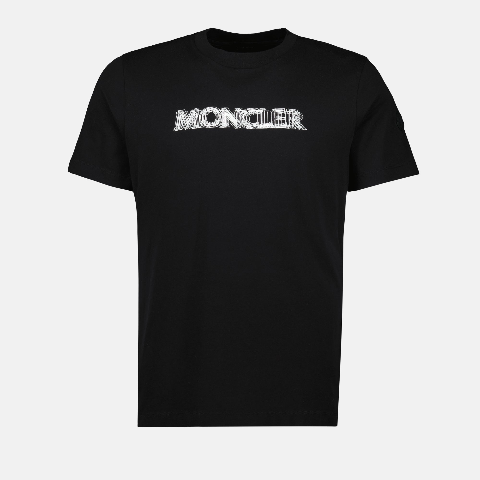 Camisetas T-Shirt com Logo Desfocado Moncler Preto Homme