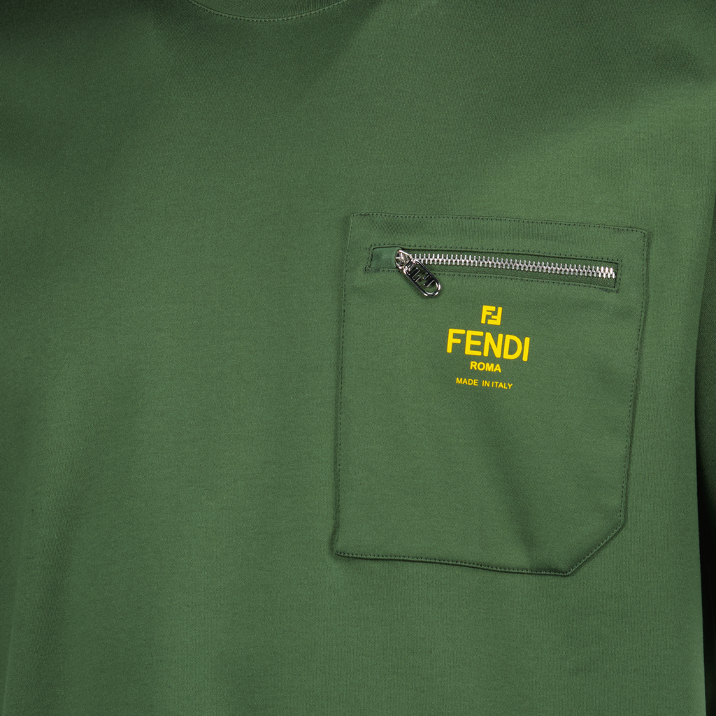 T-shirts T-shirt en coton Fendi Vert Homme