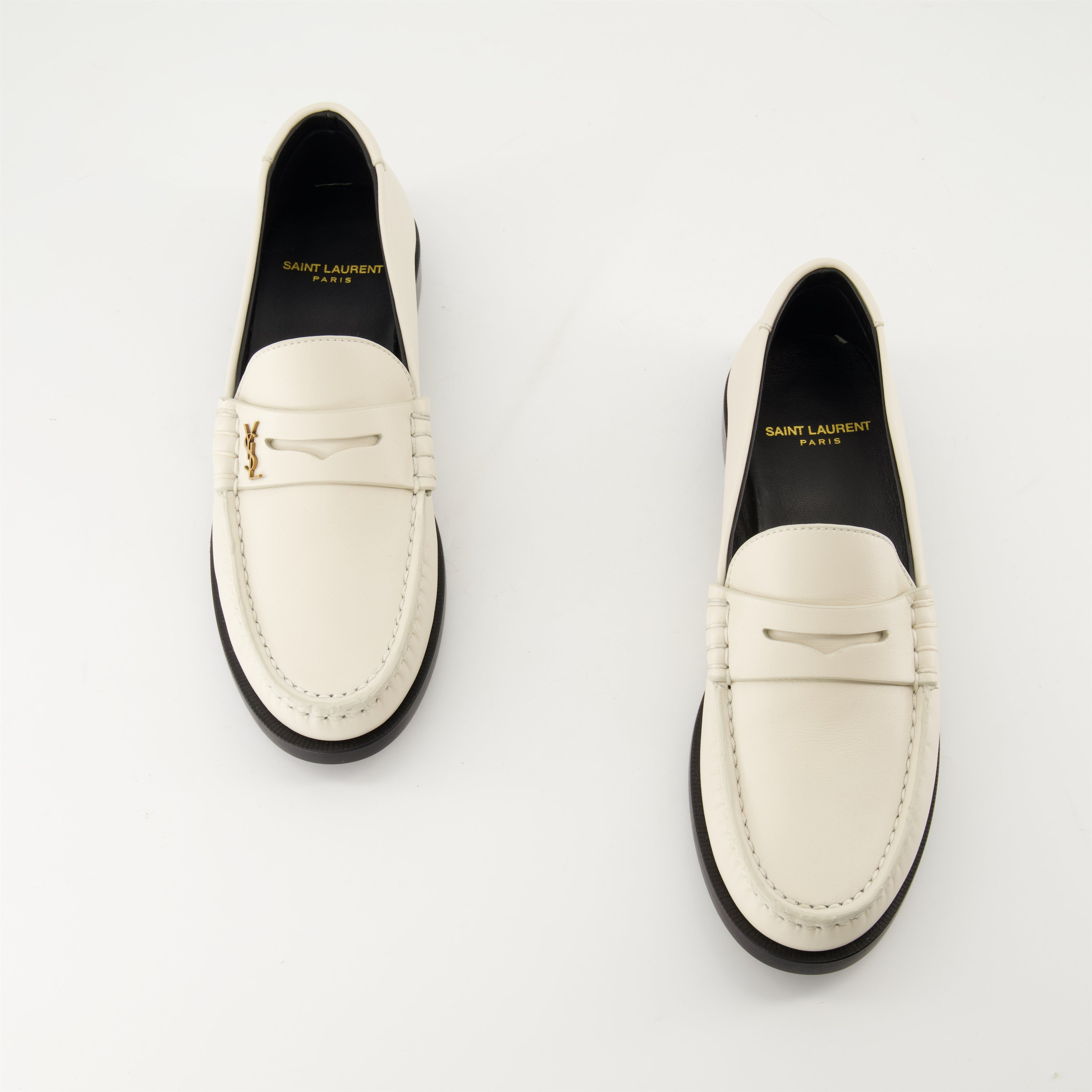 Mocassins Mocassins Le Loafer Saint Laurent Blanc Femme