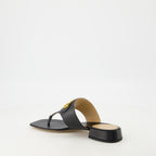 Zapatos abiertos Sandalias de Cuero VLogo Valentino Garavani Negro Femme