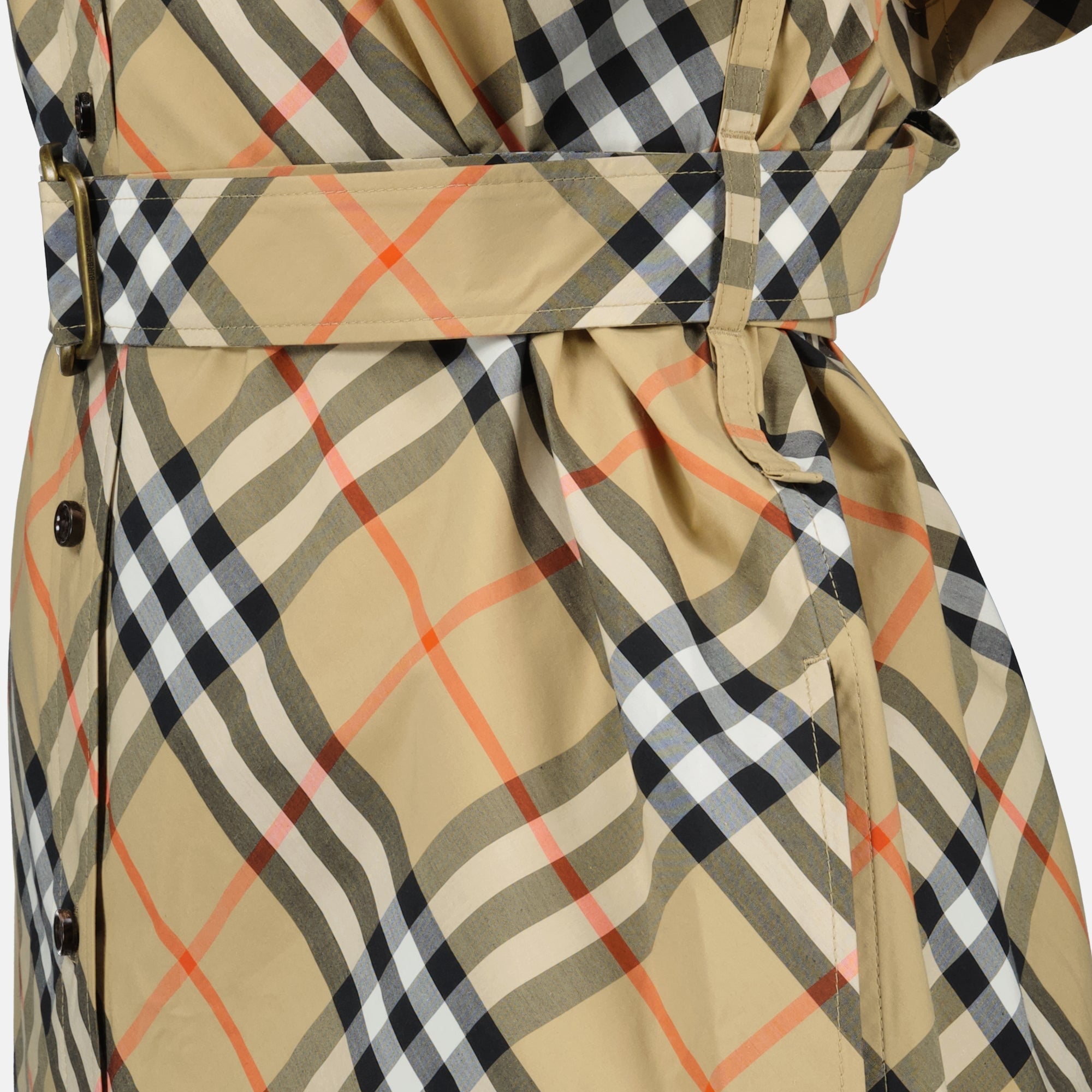 Robes Robe chemise Check Burberry Beige Femme
