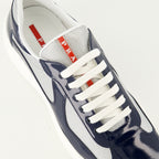 Image of the article Prada America's Cup navy blue sneakers for men - Spring-Summer 2026 - Detailed top view