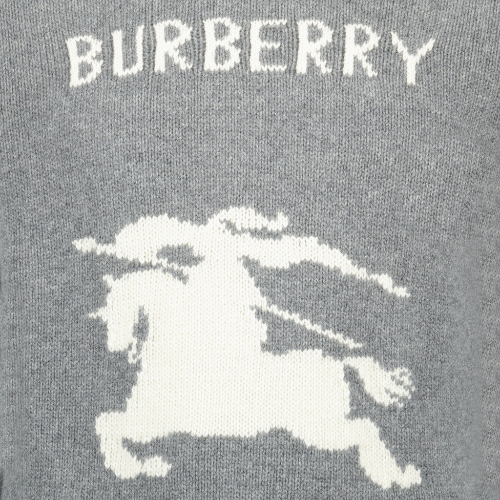 Imagem do pullover em lã e cachemira EKD cinza da marca Burberry para Homem - Temporada Primavera-Verão 2026 - Vista Detalhada_1