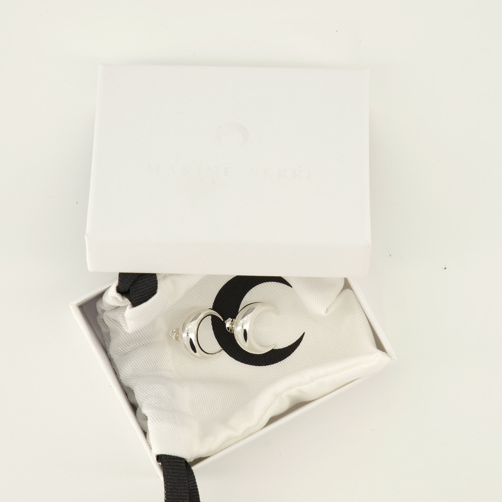 Bijoux Moon Silver Earrings Marine Serre Argenté Femme