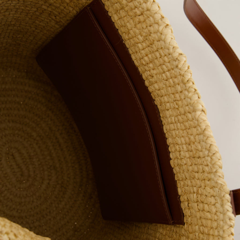 トートバッグ 編み込みラフィアトートバッグ Rabanne ベージュ Femme