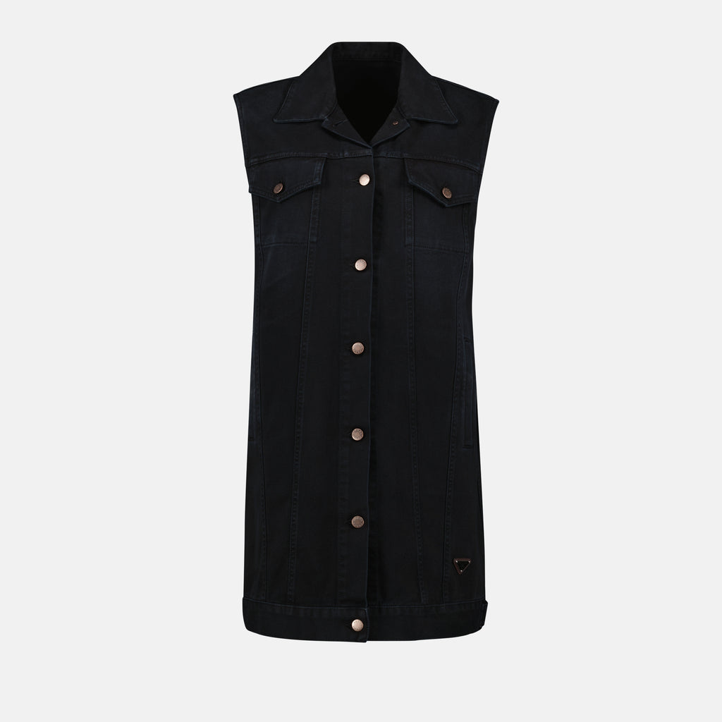 Vestidos Robe en jean Prada Preto Femme