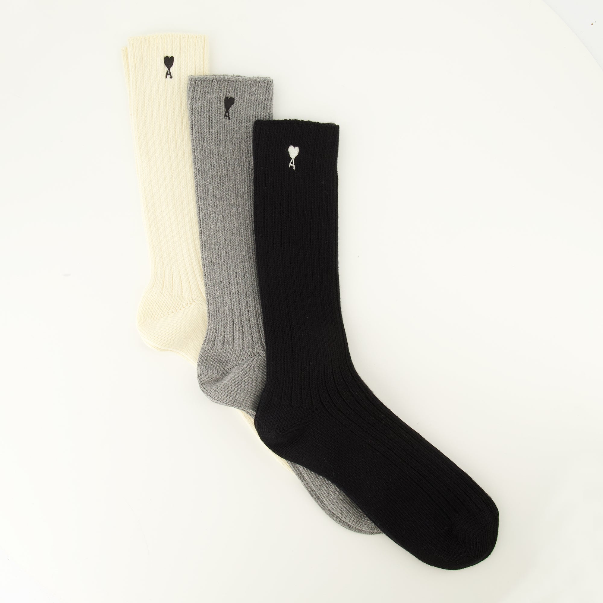 Sous-vêtements et homewear Lot de 3 chaussettes AMI de coeur en coton Ami PARIS Noir Unisexe