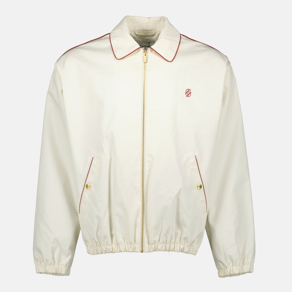 Image de l'article Veste bomber brpdé en coton blanc de la marque Drole De Monsieur pour Homme - Saison Printemps-Été 2026 - Vue de Face