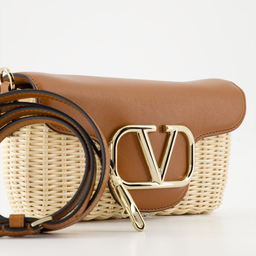 Handtaschen und schultertaschen Sac Locò en paille tressée Valentino Garavani Beige Femme