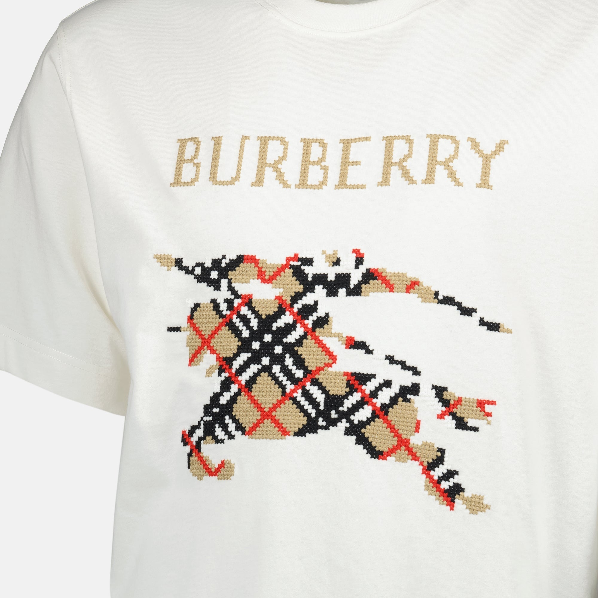 T-shirts T-shirt Ricamata EKD Burberry Blanc Homme
