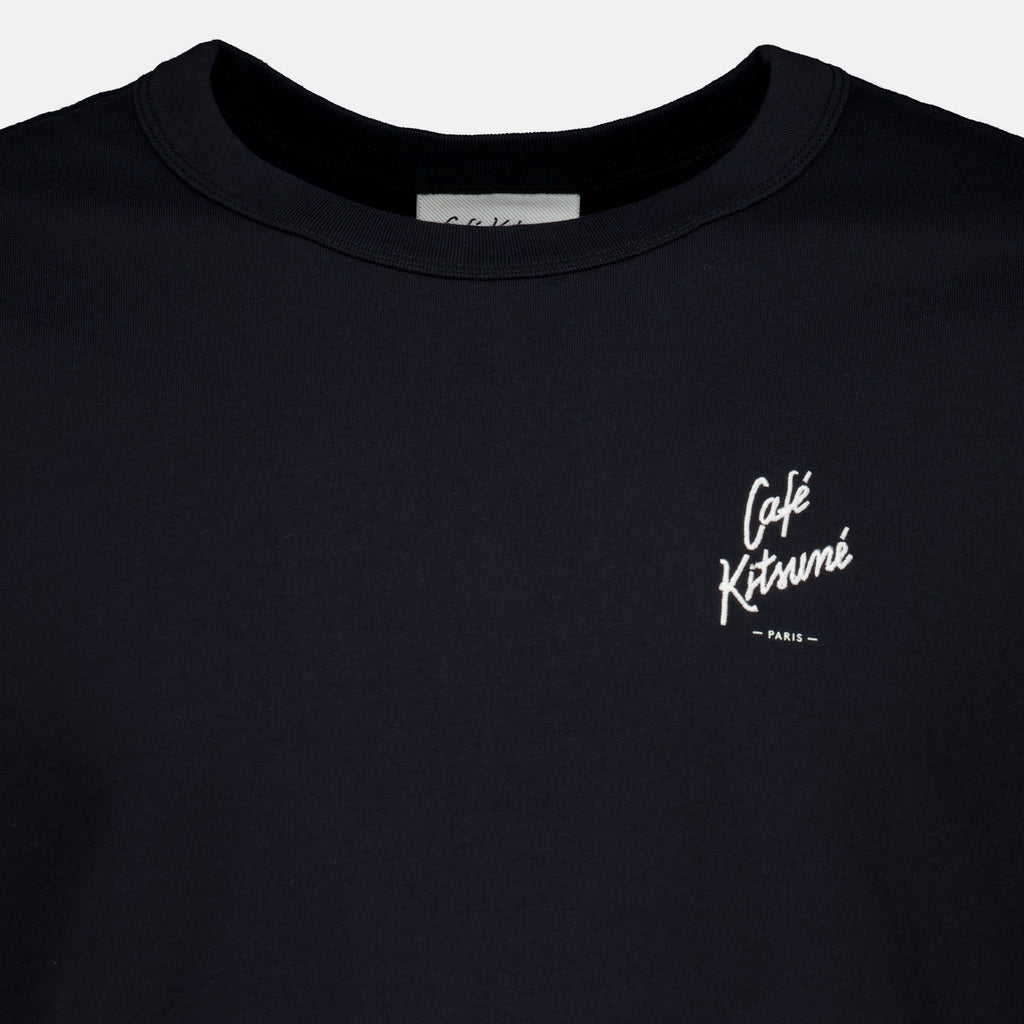 T-shirts T-shirt brodé noir Maison Kitsune Noir Homme