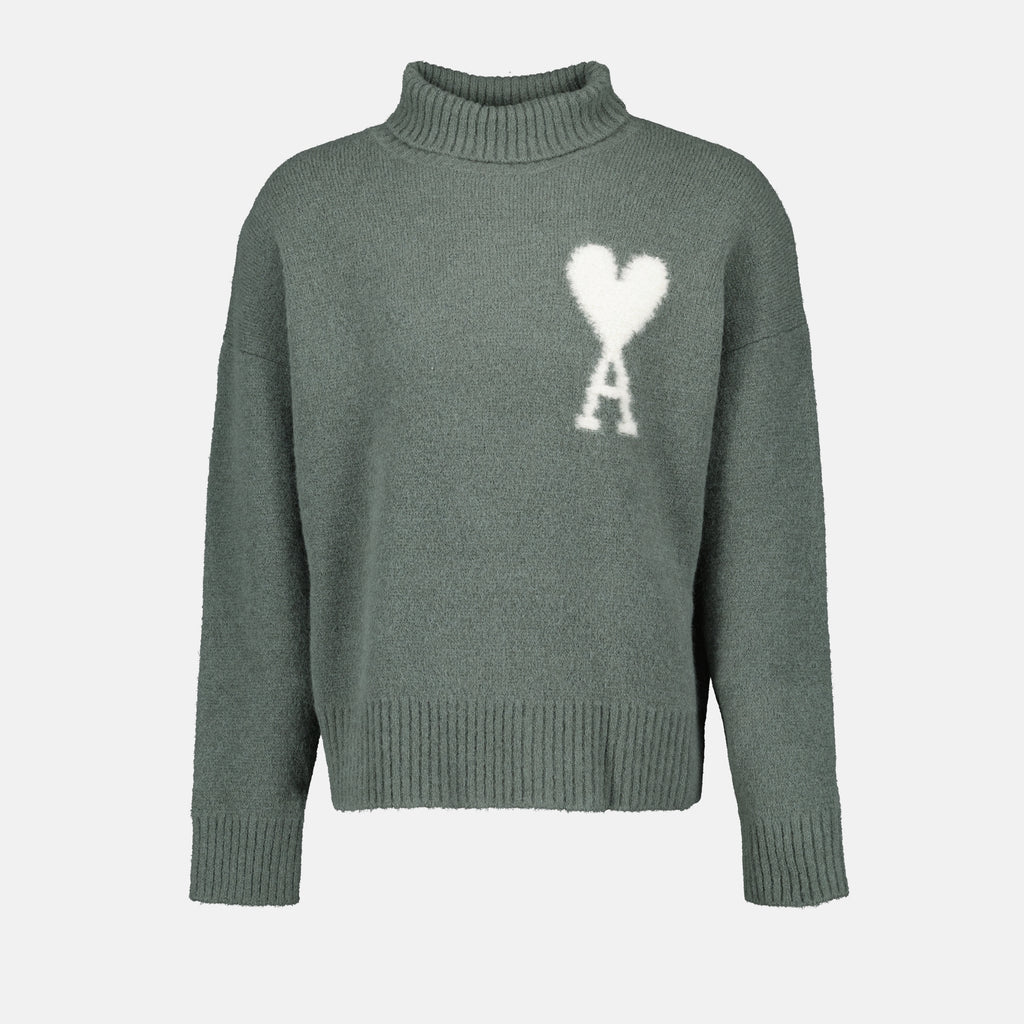 Malhas AMI de Coeur Turtleneck Ami PARIS Verde Unissex