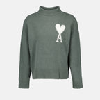 Malhas AMI de Coeur Turtleneck Ami PARIS Verde Unissex