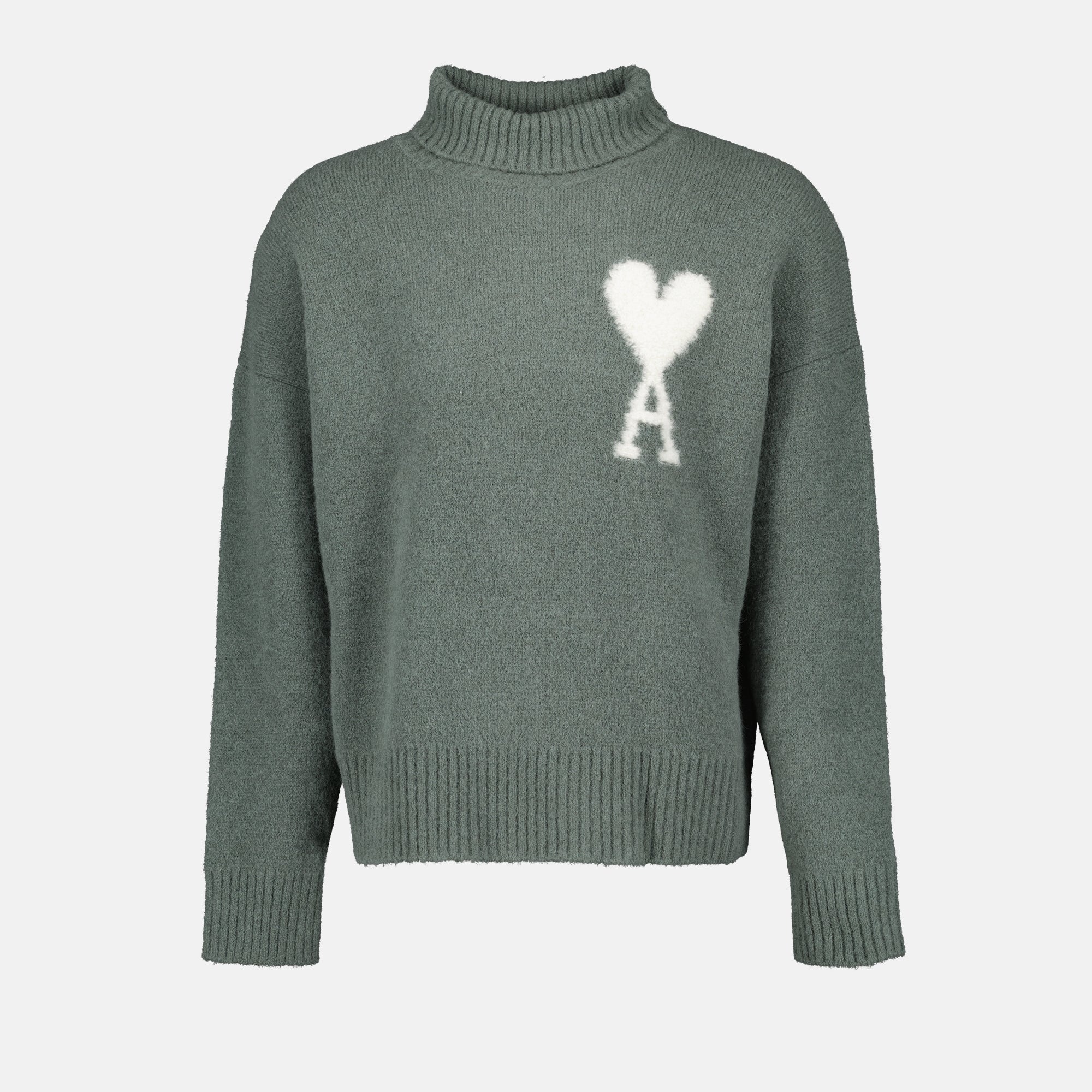 Malhas AMI de Coeur Turtleneck Ami PARIS Verde Unissex
