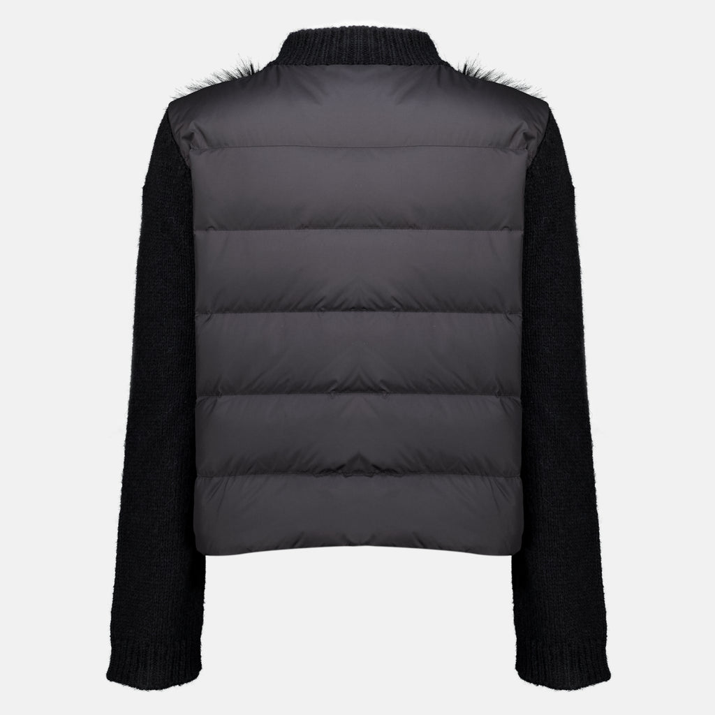 Maille Cardigan en alpaga et laine noir Moncler Noir Femme
