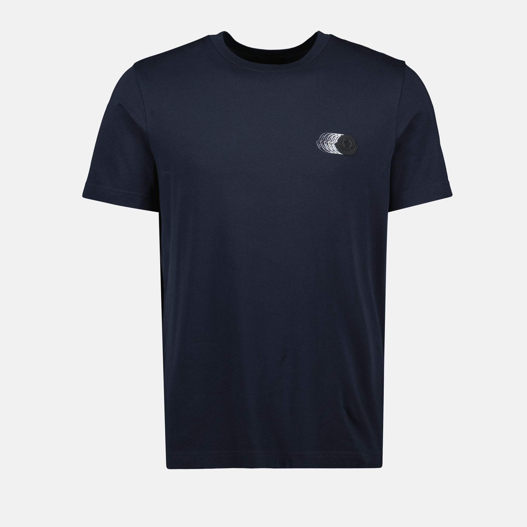 T-shirts T-shirt à motif logo délavé Moncler Bleu foncé Homme