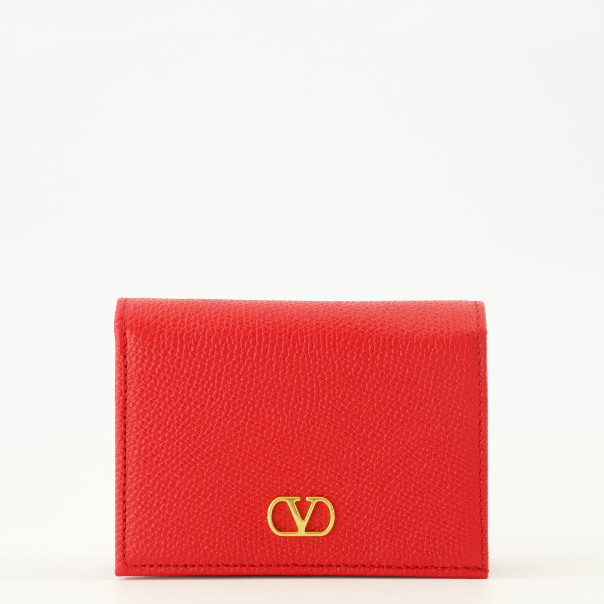 Petite maroquinerie Portefeuilles VLogo en cuir rouge Valentino Garavani Rouge Femme