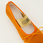 Chaussures plates 오렌지 색상 아나토믹 뉴메릭 새틴 발레리나 Mm6 Orange Femme